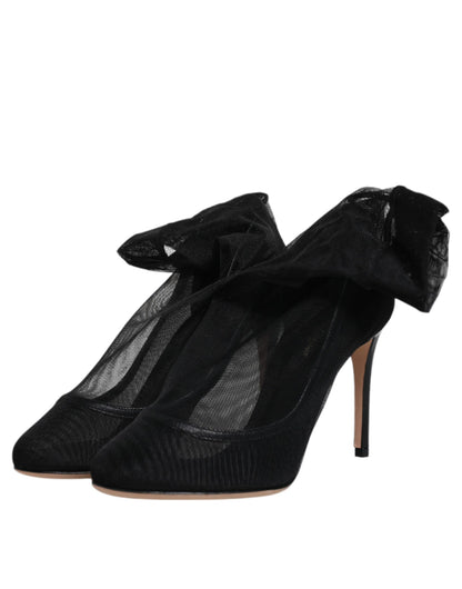 Black Nylon Mesh Sock Style Boots Shoes-Dolce & Gabbana-LabelTerrace.com