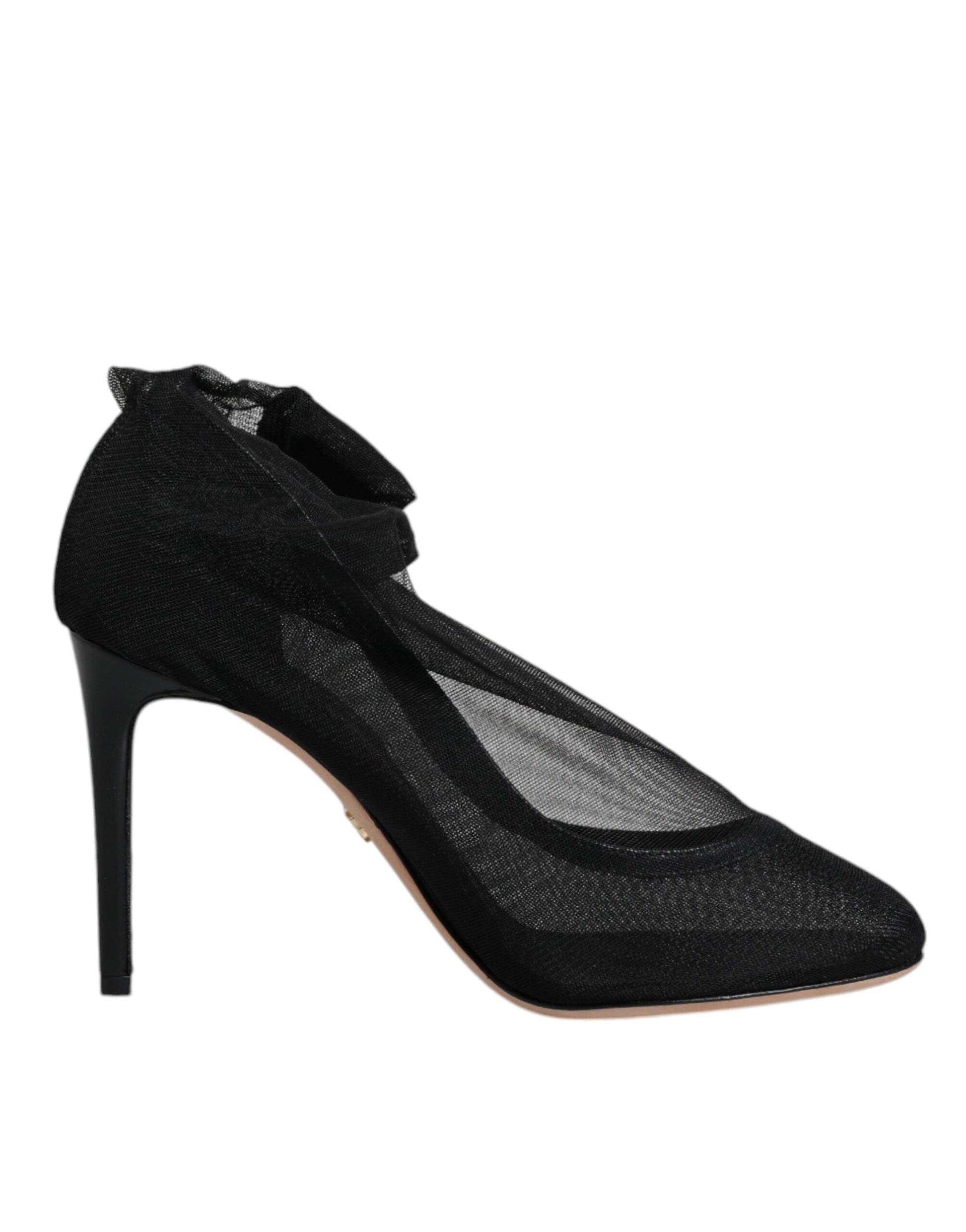 Black Nylon Mesh Sock Style Boots Shoes-Dolce & Gabbana-LabelTerrace.com