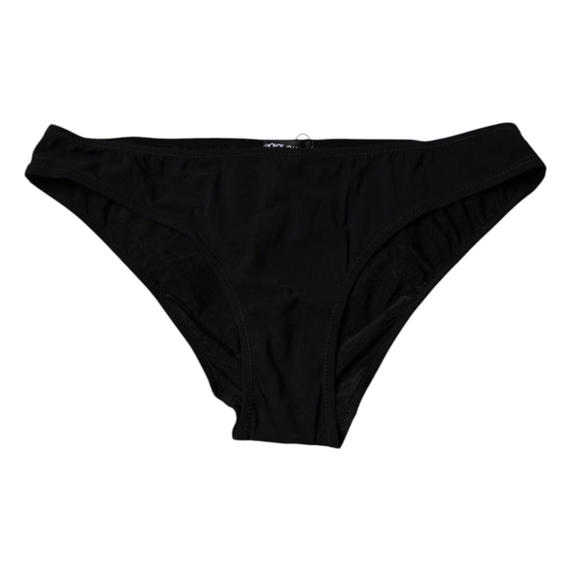 Black Nylon Stretch Mid Waist Panty Underwear-Dolce & Gabbana-LabelTerrace.com