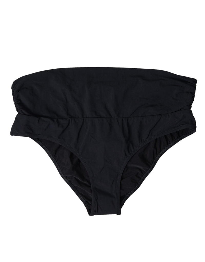 Black Nylon Stretch Swimwear Slip Bottom Bikini-Dolce & Gabbana-LabelTerrace.com