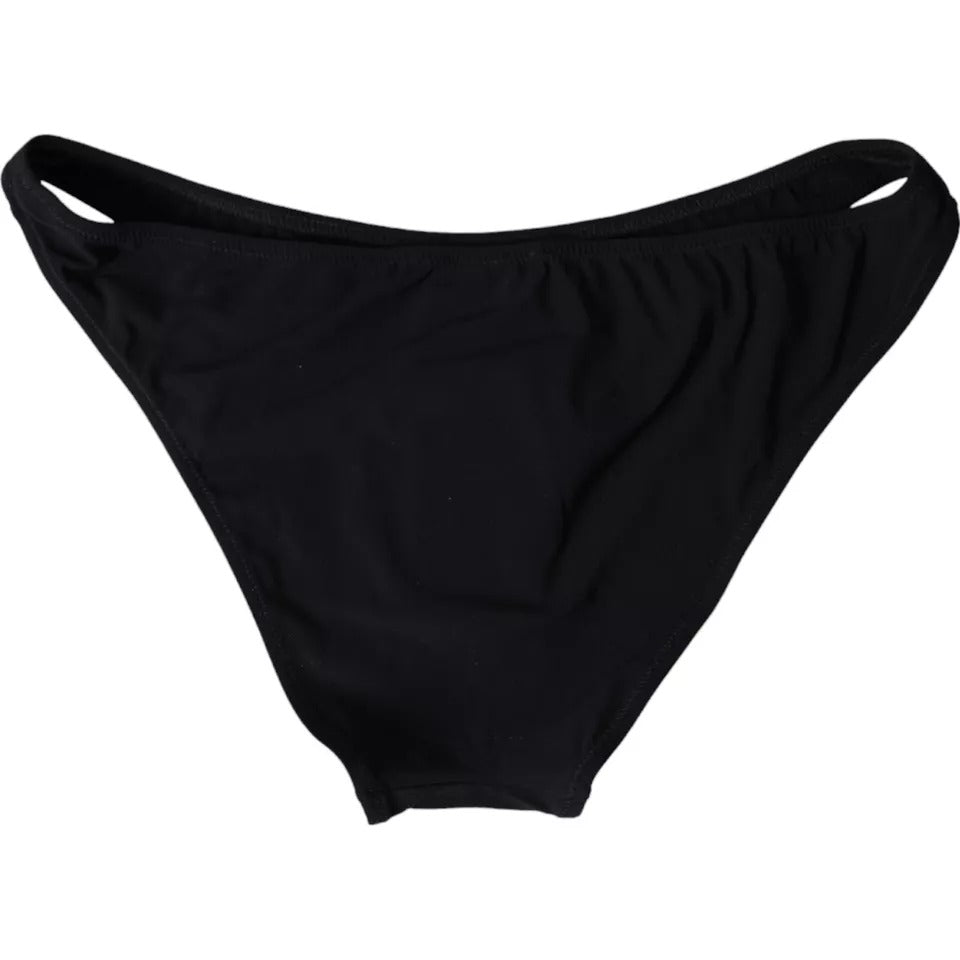 Black Nylon Swimwear Beachwear Bottom Bikini-Dolce & Gabbana-LabelTerrace.com