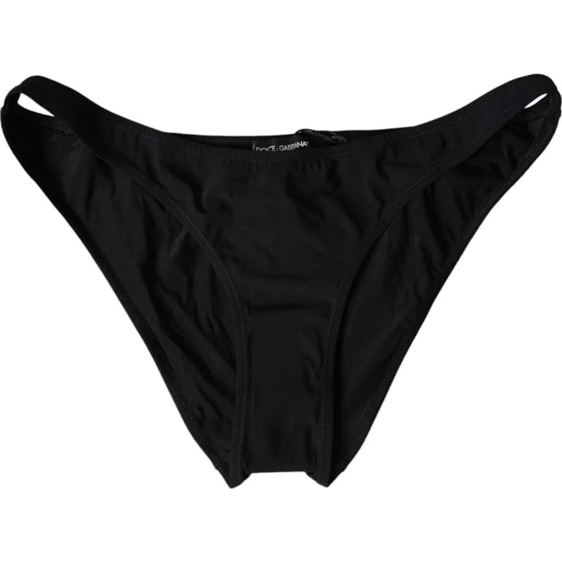 Black Nylon Swimwear Beachwear Bottom Bikini-Dolce & Gabbana-LabelTerrace.com