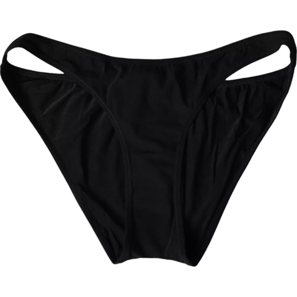 Black Nylon Swimwear Beachwear Bottom Bikini-Dolce & Gabbana-LabelTerrace.com