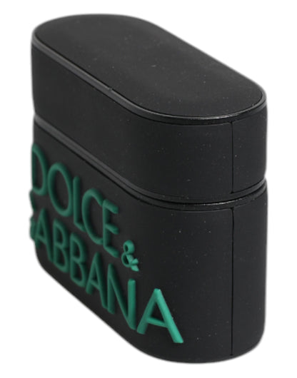 Black Orange Silicone Embossed Logo Airpods Case-Dolce & Gabbana-LabelTerrace.com