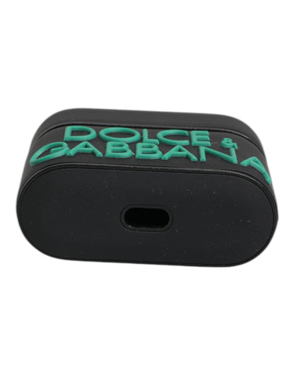 Black Orange Silicone Embossed Logo Airpods Case-Dolce & Gabbana-LabelTerrace.com