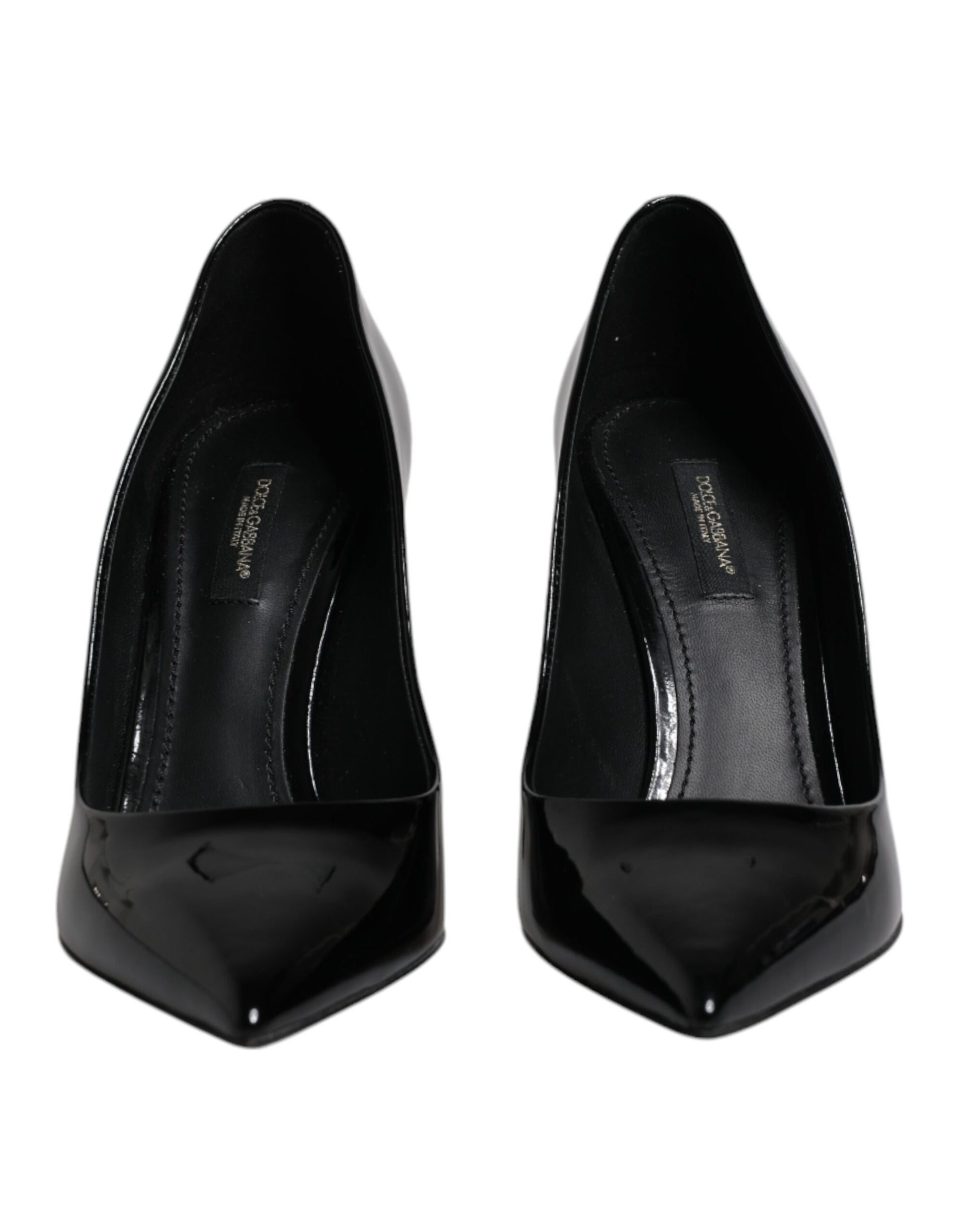 Black Patent Leather High Heels Pumps Shoes-Dolce & Gabbana-LabelTerrace.com
