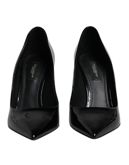 Black Patent Leather High Heels Pumps Shoes-Dolce & Gabbana-LabelTerrace.com