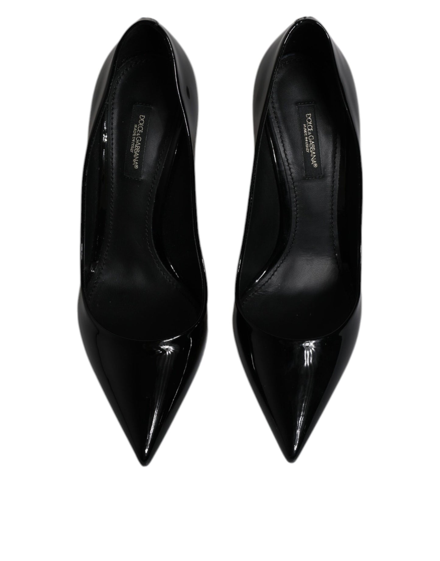 Black Patent Leather High Heels Pumps Shoes-Dolce & Gabbana-LabelTerrace.com