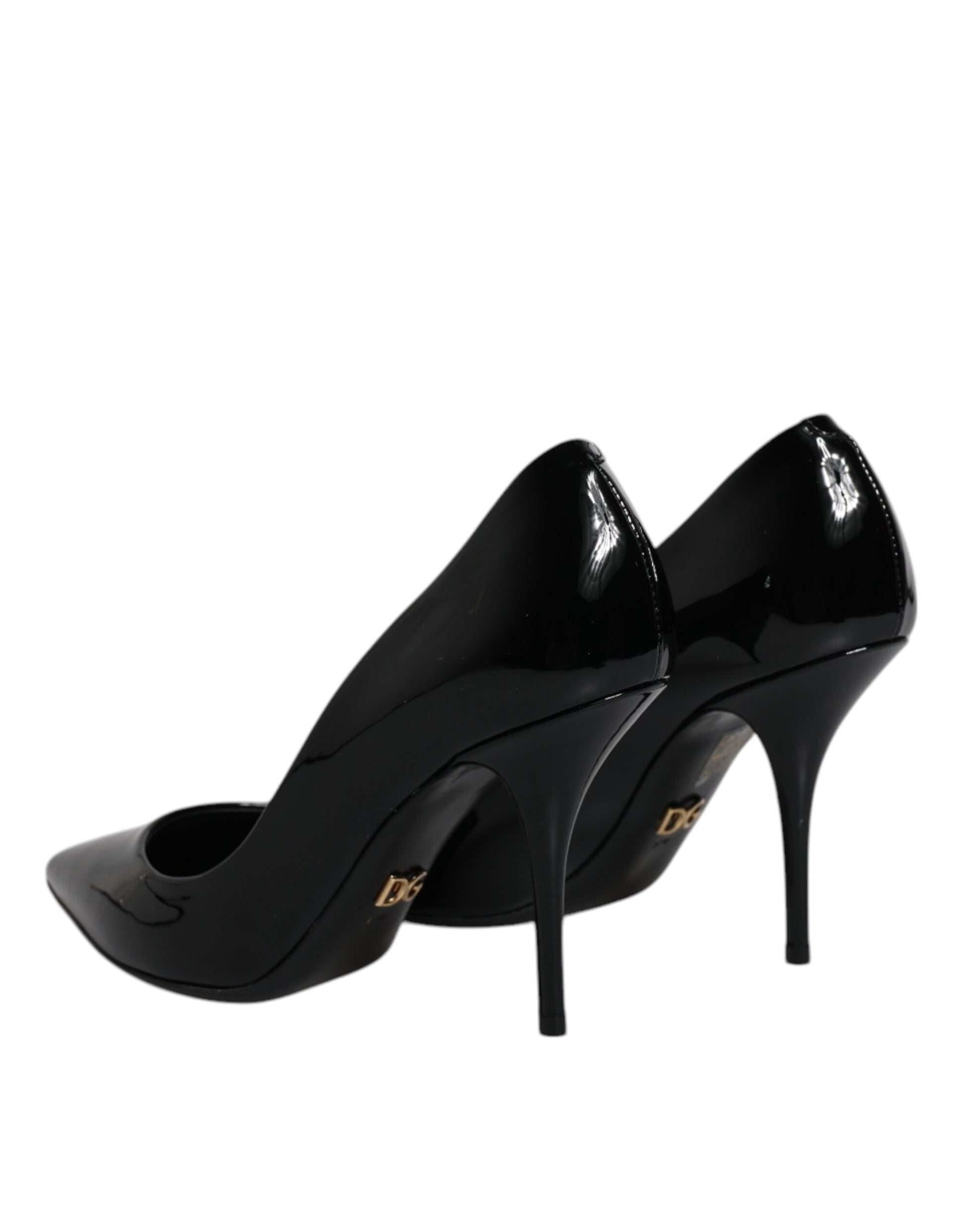 Black Patent Leather High Heels Pumps Shoes-Dolce & Gabbana-LabelTerrace.com