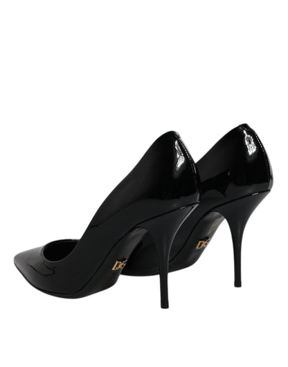 Black Patent Leather High Heels Pumps Shoes-Dolce & Gabbana-LabelTerrace.com
