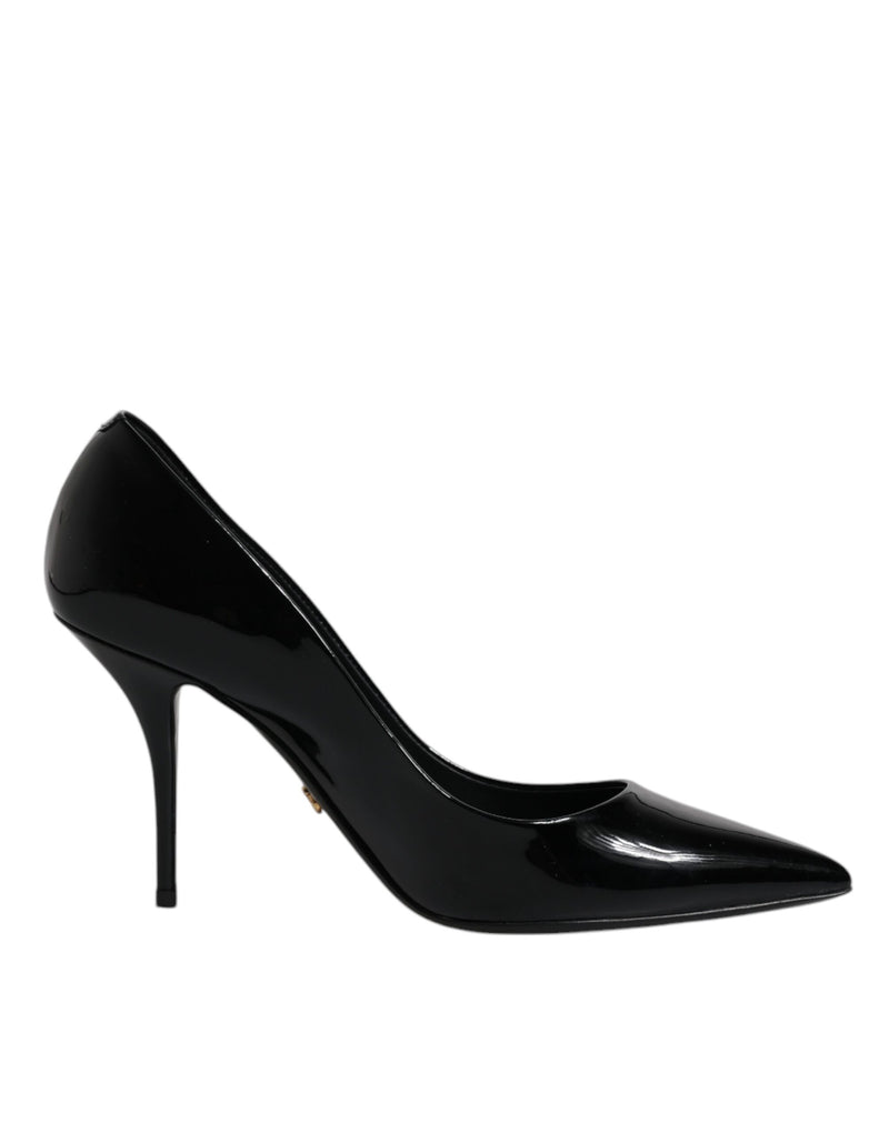 Black Patent Leather High Heels Pumps Shoes-Dolce & Gabbana-LabelTerrace.com