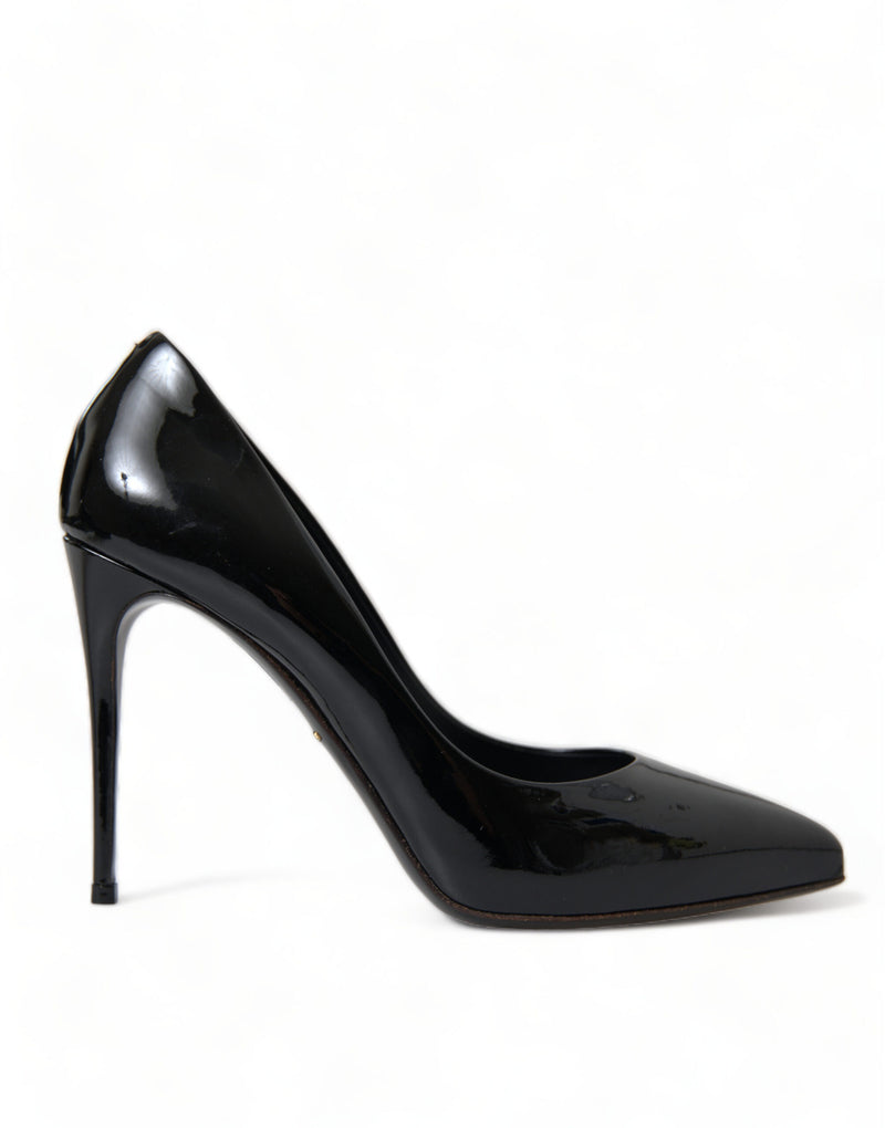 Black Patent Leather Pumps Heels Shoes-Dolce & Gabbana-LabelTerrace.com