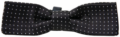 Black Polka Dot Silk Adjustable Men Neck Papillon Bow Tie-Dolce & Gabbana-LabelTerrace.com