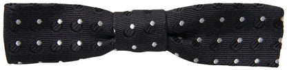 Black Polka Dot Silk Adjustable Men Neck Papillon Bow Tie-Dolce & Gabbana-LabelTerrace.com