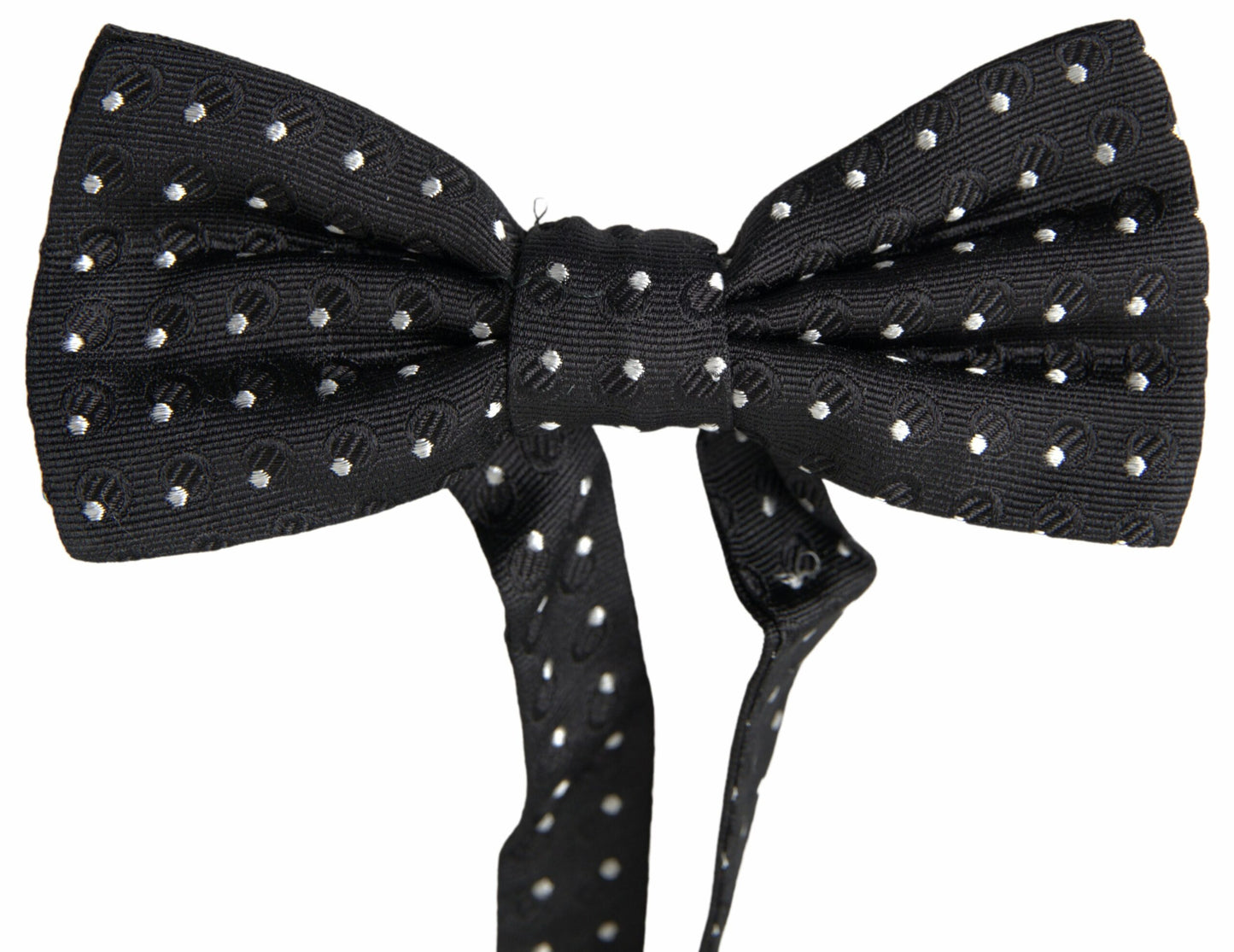 Black Polka Dot Silk Adjustable Men Neck Papillon Bow Tie-Dolce & Gabbana-LabelTerrace.com