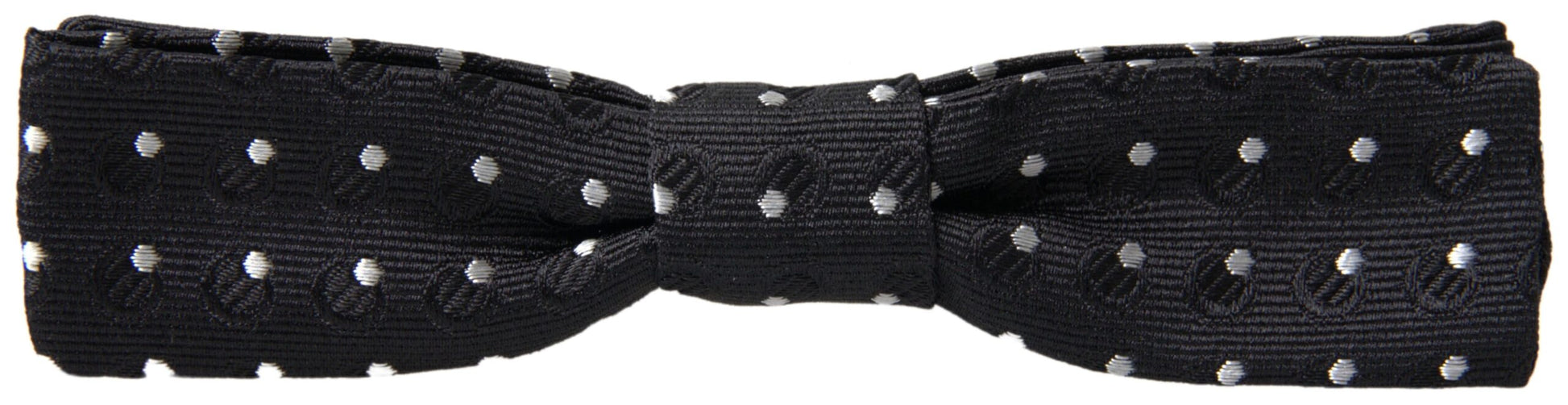Black Polka Dot Silk Adjustable Men Neck Papillon Bow Tie-Dolce & Gabbana-LabelTerrace.com