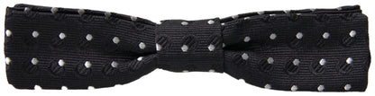 Black Polka Dot Silk Adjustable Men Neck Papillon Bow Tie-Dolce & Gabbana-LabelTerrace.com
