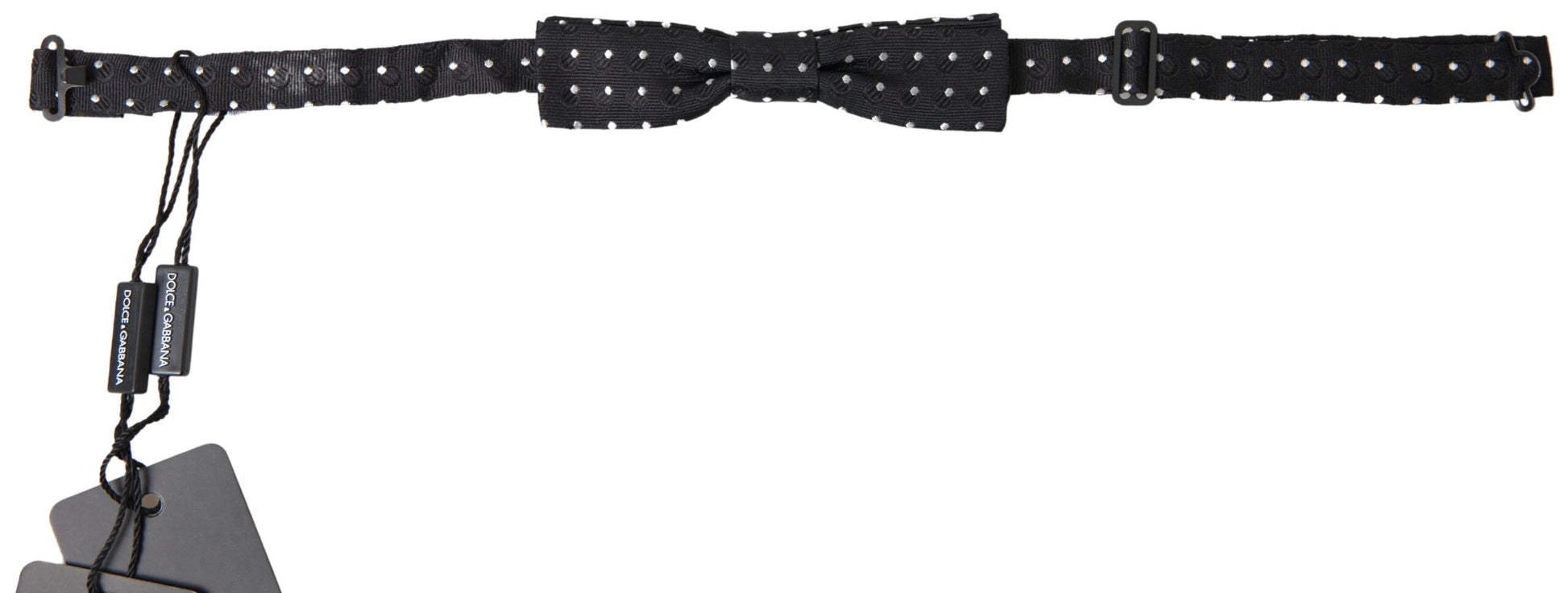 Black Polka Dot Silk Adjustable Men Neck Papillon Bow Tie-Dolce & Gabbana-LabelTerrace.com