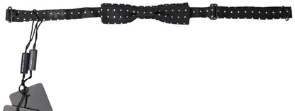 Black Polka Dot Silk Adjustable Men Neck Papillon Bow Tie-Dolce & Gabbana-LabelTerrace.com