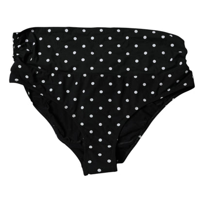 Black Polka Dot Swimsuit Bikini Bottom Swimwear-Dolce & Gabbana-LabelTerrace.com