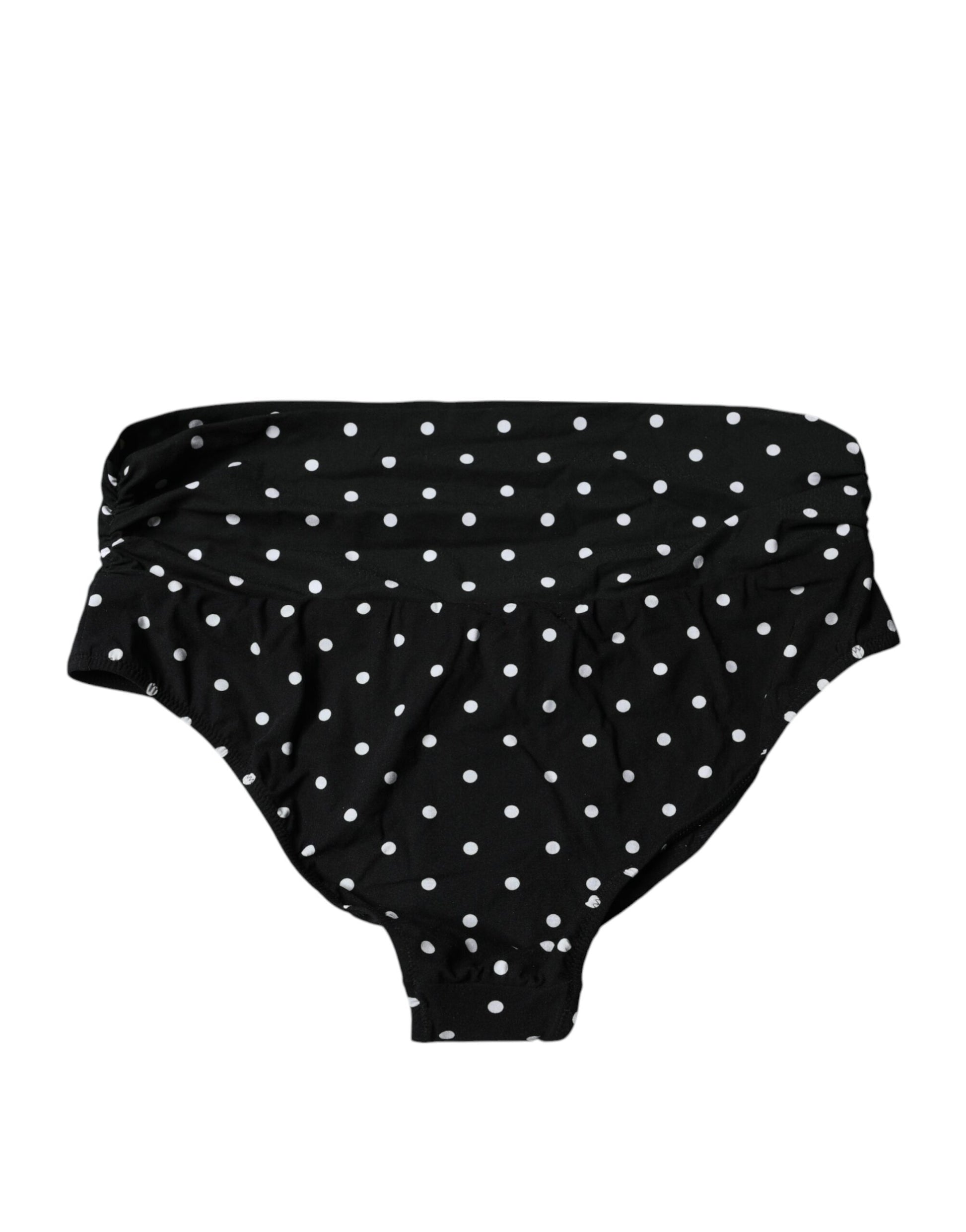 Black Polka Dot Swimsuit Bikini Bottom Swimwear-Dolce & Gabbana-LabelTerrace.com