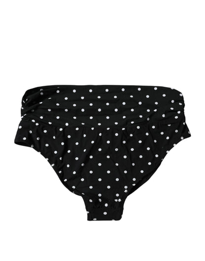 Black Polka Dot Swimsuit Bikini Bottom Swimwear-Dolce & Gabbana-LabelTerrace.com