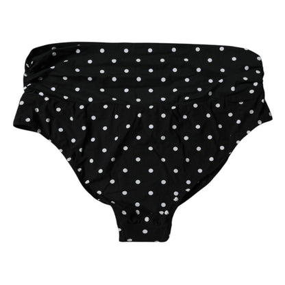 Black Polka Dot Swimsuit Bikini Bottom Swimwear-Dolce & Gabbana-LabelTerrace.com
