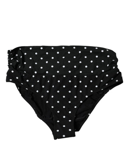 Black Polka Dot Swimsuit Bikini Bottom Swimwear-Dolce & Gabbana-LabelTerrace.com