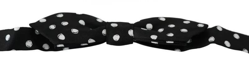 Black Polka Dots Adjustable Neck Bow Tie-Dolce & Gabbana-LabelTerrace.com