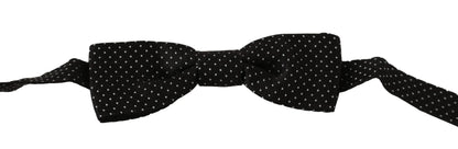 Black Polka Dots Silk Adjustable Neck Papillon Men Bow Tie-Dolce & Gabbana-LabelTerrace.com
