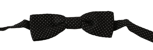 Black Polka Dots Silk Adjustable Neck Papillon Men Bow Tie-Dolce & Gabbana-LabelTerrace.com