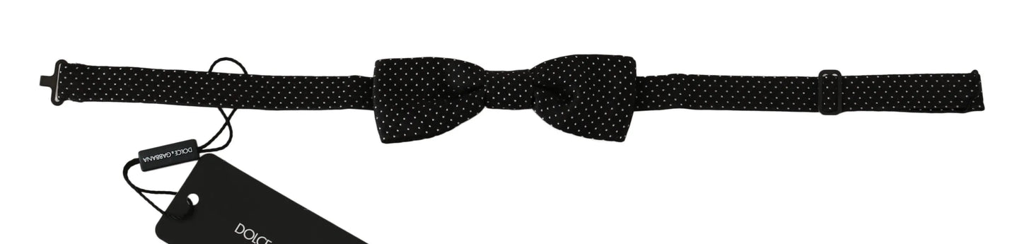 Black Polka Dots Silk Adjustable Neck Papillon Men Bow Tie-Dolce & Gabbana-LabelTerrace.com