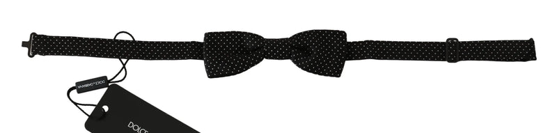 Black Polka Dots Silk Adjustable Neck Papillon Men Bow Tie-Dolce & Gabbana-LabelTerrace.com