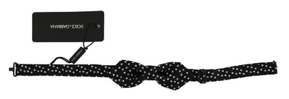 Black Polka Dots Silk Adjustable Neck Papillon Men Bow Tie-Dolce & Gabbana-LabelTerrace.com