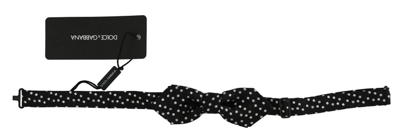 Black Polka Dots Silk Adjustable Neck Papillon Men Bow Tie-Dolce & Gabbana-LabelTerrace.com