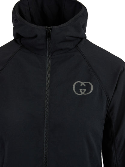 Black Polyamide Hoodie Sweatshirt-Gucci-LabelTerrace.com