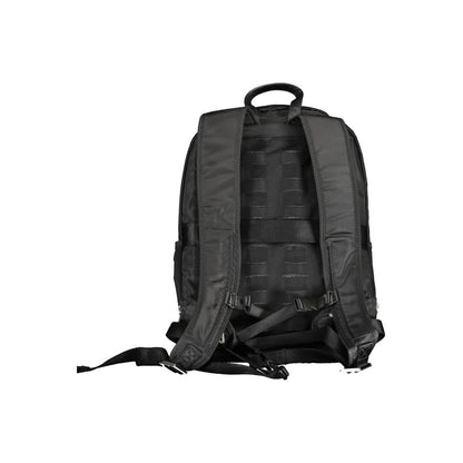 Black Polyamide Men Backpack-Guess Jeans-LabelTerrace.com