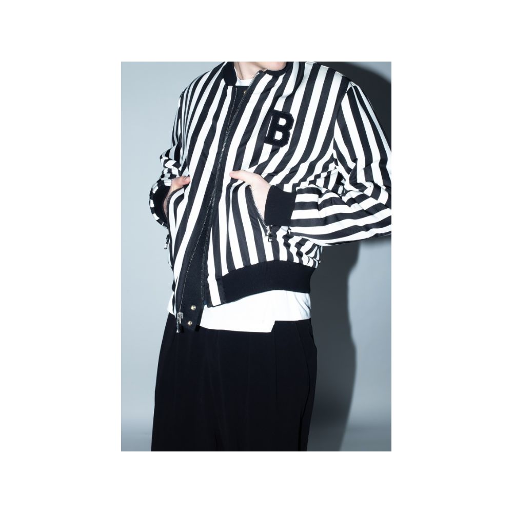 Black Polyamide Men's Reversible Jacket-Balmain-LabelTerrace.com
