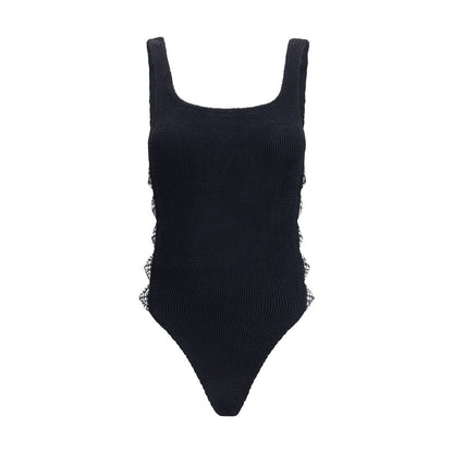 Black Polyamide One-Piece Swimsuit