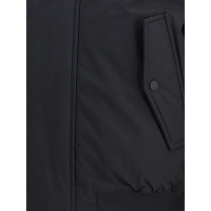 Black Polyester Bomber