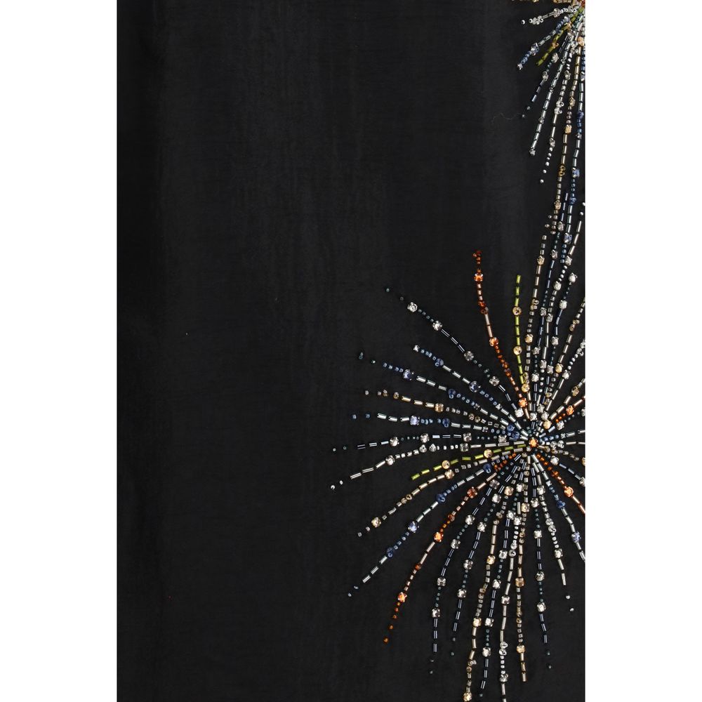 Black Polyester Casual Dress