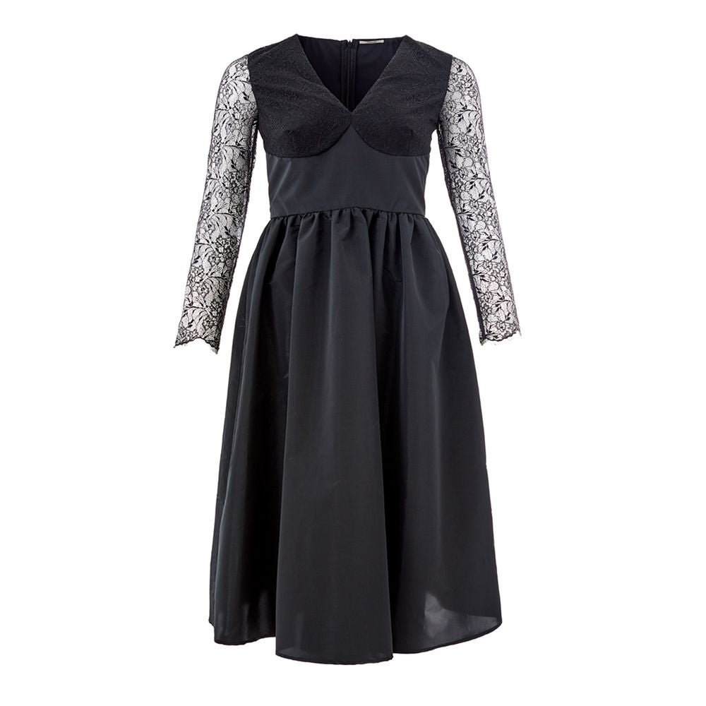 Black Polyester Cocktail Dress