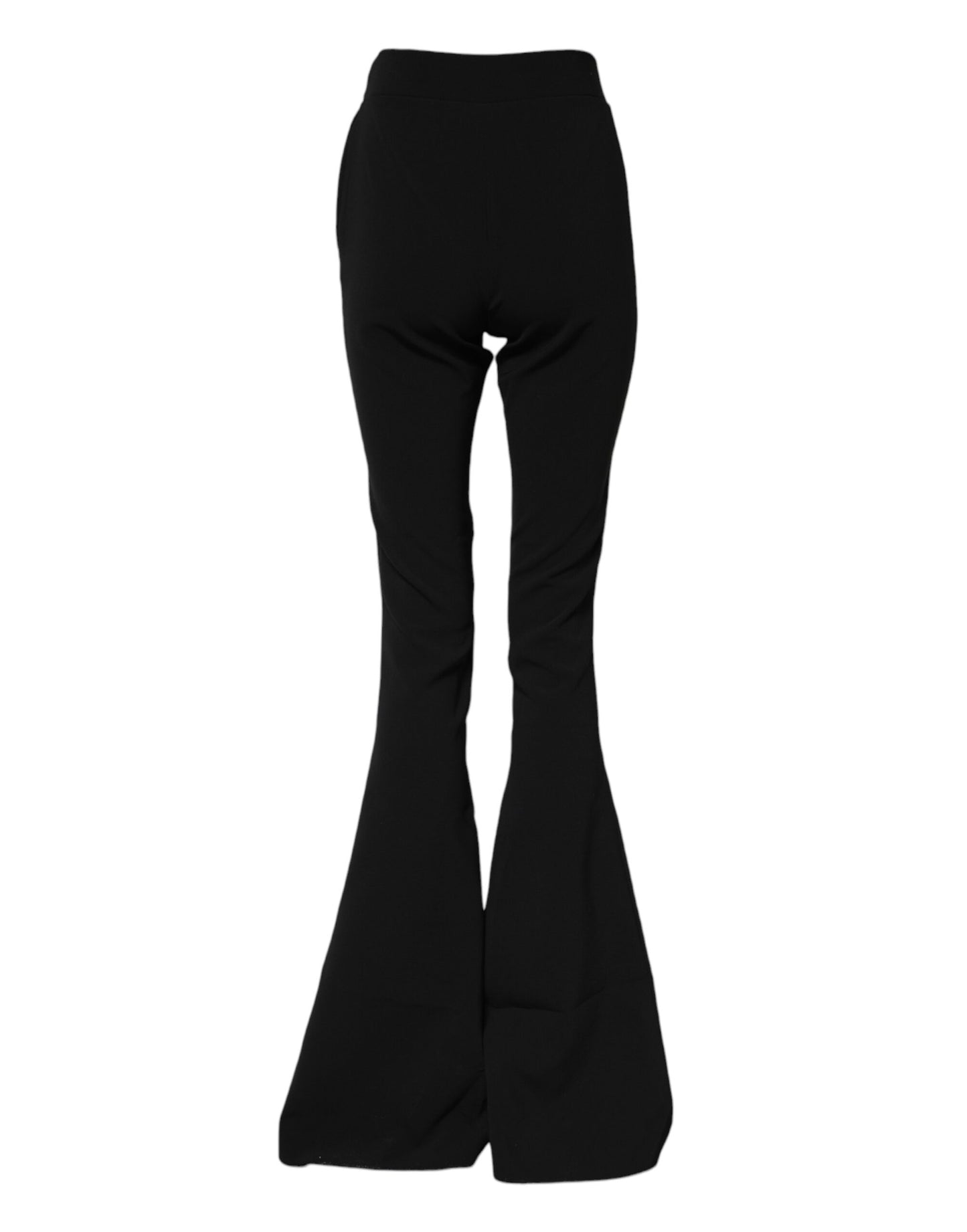 Black Polyester High Waisted Flared Pants-Dsquared²-LabelTerrace.com