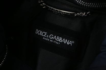 Black Polyester Hooded Blouson Coat Jacket