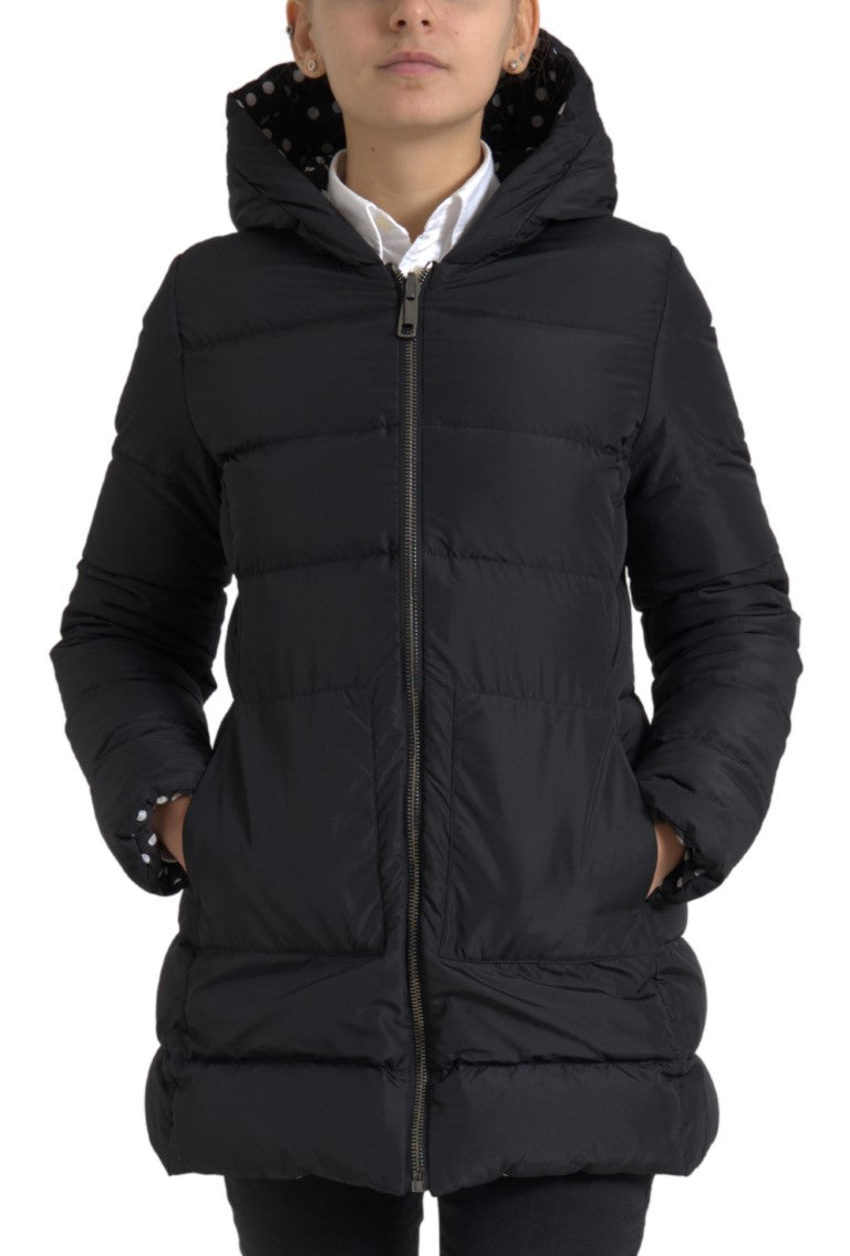 Black Polyester Hooded Reversible Jacket-Dolce & Gabbana-LabelTerrace.com