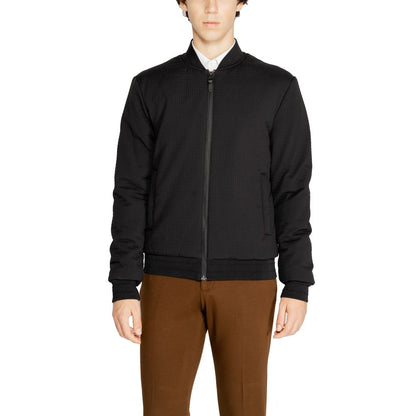 Black Polyester Jackets & Coat