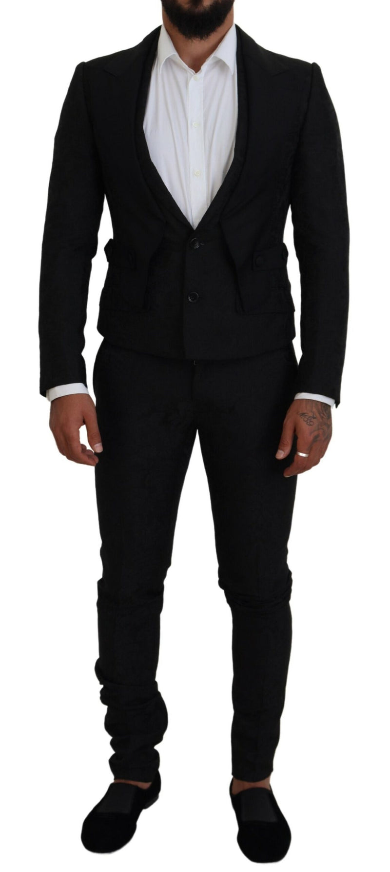 Black Polyester Men 2 Piece MARTINI Suit-Dolce & Gabbana-LabelTerrace.com