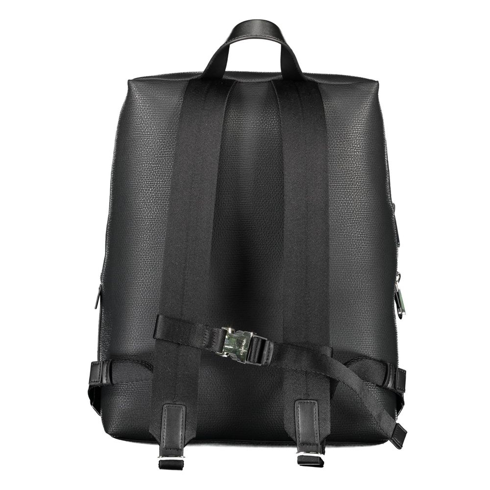 Black Polyester Men Backpack-Calvin Klein-LabelTerrace.com