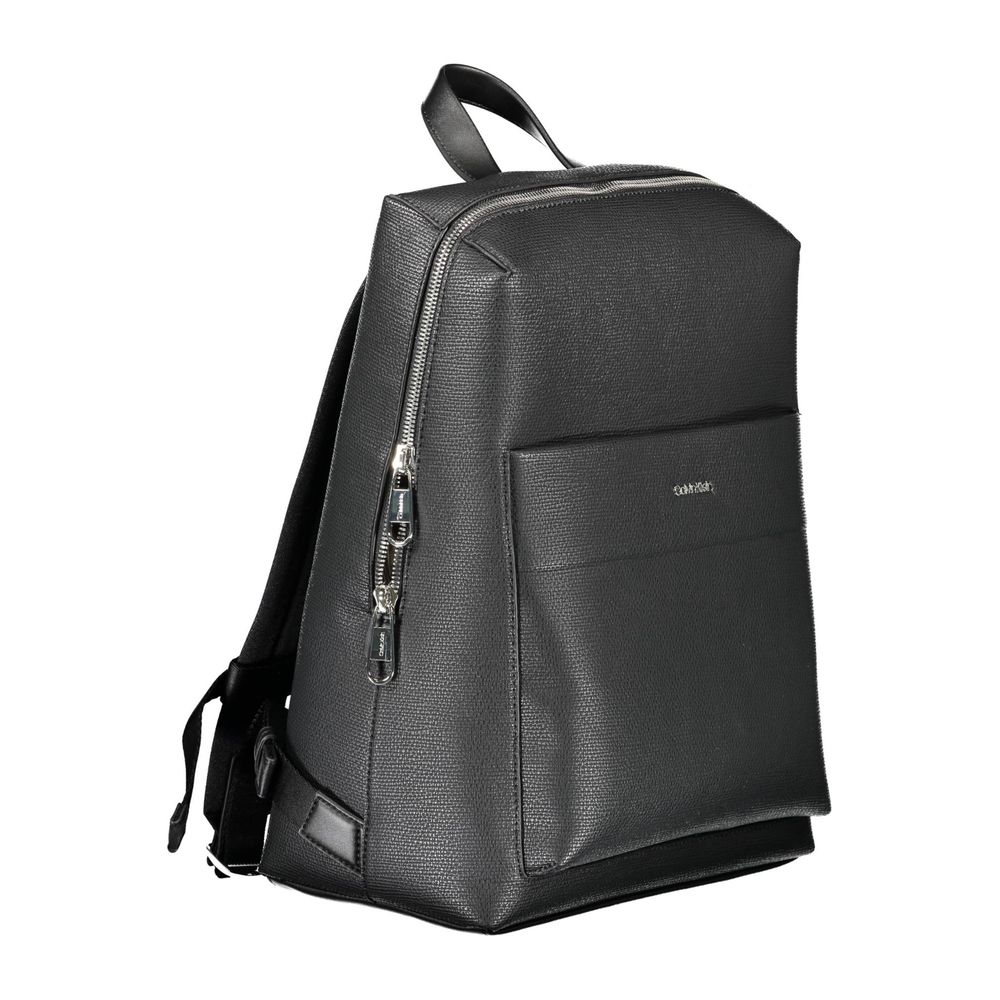 Black Polyester Men Backpack-Calvin Klein-LabelTerrace.com