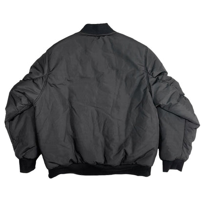 Black Polyester Men Bomber Jacket